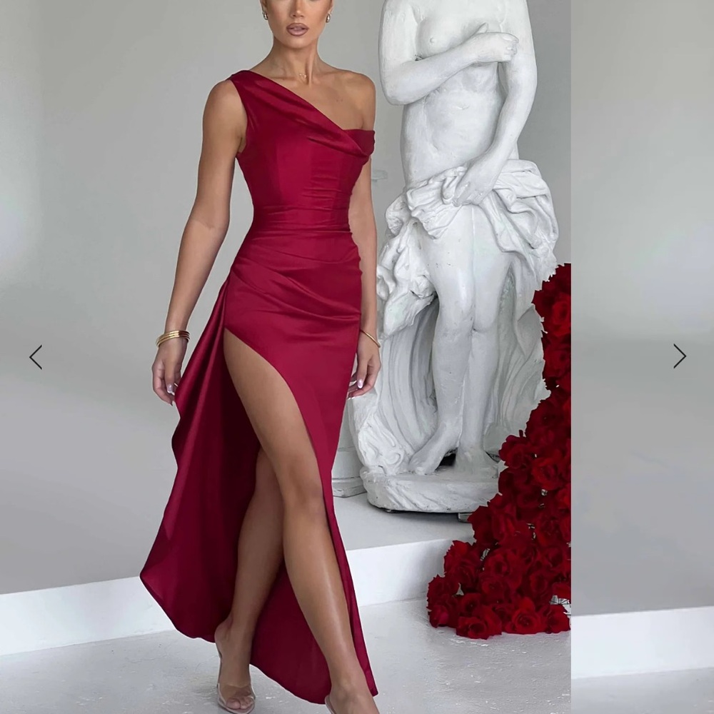 Red Satin Prom Dress